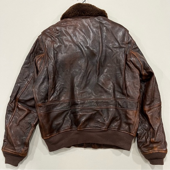 AVIREX CLASSIC PATCHED G-1 FLIGHT AVIATOR JACKET IN BROWN SIZE XL - Picture 14 of 15